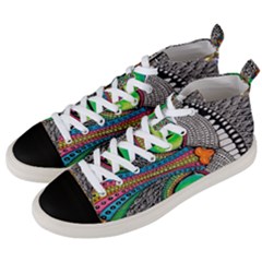 Alice In Wonderland Cat Men s Mid-top Canvas Sneakers by artworkshop
