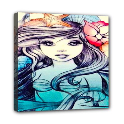 Beautifull Ariel Little Mermaid  Painting Mini Canvas 8  X 8  (stretched) by artworkshop
