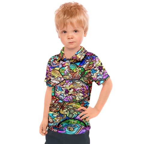 Character Disney Stained Kids  Polo Tee by artworkshop