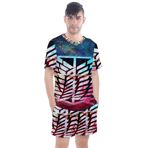 Attack On Titan Shingeki Galaxy Men s Mesh Tee And Shorts Set by artworkshop