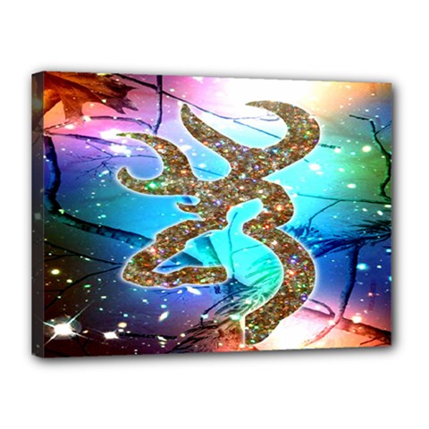 Browning Deer Glitter Galaxy Canvas 16  X 12  (stretched) by artworkshop