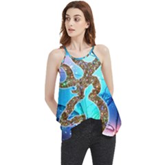 Browning Deer Glitter Galaxy Flowy Camisole Tank Top by artworkshop