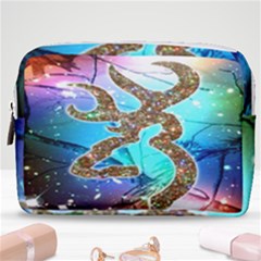 Browning Deer Glitter Galaxy Make Up Pouch (medium) by artworkshop
