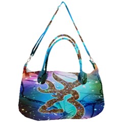 Browning Deer Glitter Galaxy Removal Strap Handbag by artworkshop