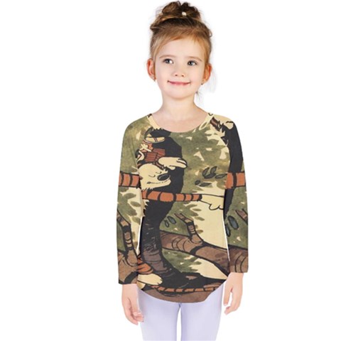 Calvin And Hobbes Kids  Long Sleeve Tee by artworkshop