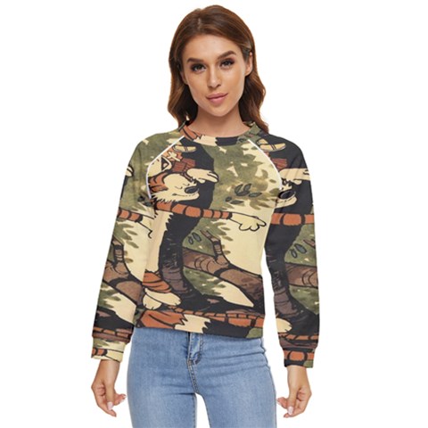 Calvin And Hobbes Women s Long Sleeve Raglan Tee by artworkshop