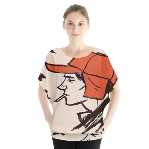 Catcher In The Rye Batwing Chiffon Blouse by artworkshop