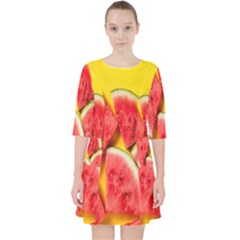 Watermelon Quarter Sleeve Pocket Dress by artworkshop