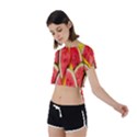 Watermelon Tie Back Short Sleeve Crop Tee View2