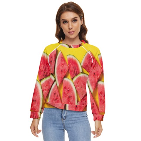 Watermelon Women s Long Sleeve Raglan Tee by artworkshop