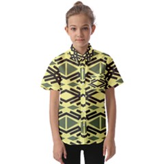 Abstract Pattern Geometric Backgrounds Kids  Short Sleeve Shirt by Eskimos