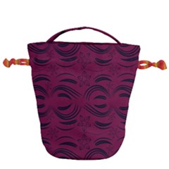 Folk Flowers Print Floral Pattern Ethnic Art Drawstring Bucket Bag by Eskimos