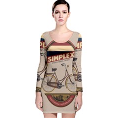 Simplex Bike 001 Design By Trijava Long Sleeve Velvet Bodycon Dress by nate14shop