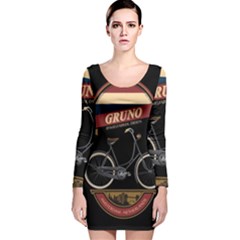 Gruno Bike 002 By Trijava Printing Long Sleeve Velvet Bodycon Dress by nate14shop