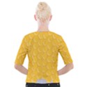Hexagons Yellow Honeycomb Hive Bee Hive Pattern Cropped Button Cardigan View2