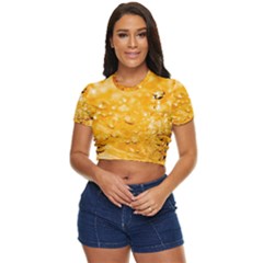 Water Side Button Cropped Tee by artworkshop