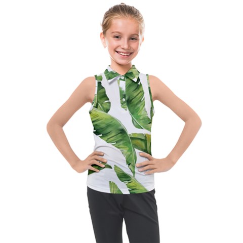 Sheets Tropical Plant Palm Summer Exotic Kids  Sleeveless Polo Tee by artworkshop