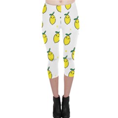 Pattern Lemon Texture Capri Leggings  by artworkshop