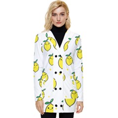 Pattern Lemon Texture Button Up Hooded Coat  by artworkshop