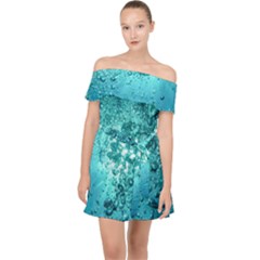 Bubbles Water Bub Off Shoulder Chiffon Dress by artworkshop