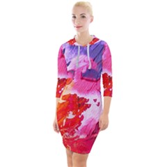 Colorful Painting Quarter Sleeve Hood Bodycon Dress by artworkshop