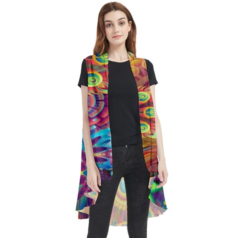 Mandalas Colorful Abstract Ornamental Sleeveless Chiffon Waistcoat Shirt by artworkshop