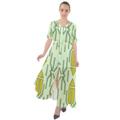 Abstract Pattern Geometric Backgrounds Waist Tie Boho Maxi Dress by Eskimos