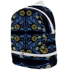 Folk Flowers Print Floral Pattern Ethnic Art Zip Bottom Backpack by Eskimos