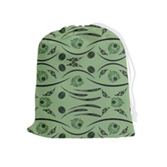 Folk Flowers Print Floral Pattern Ethnic Art Drawstring Pouch (xl) by Eskimos