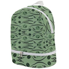 Folk Flowers Print Floral Pattern Ethnic Art Zip Bottom Backpack by Eskimos