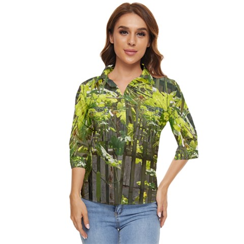 Bitter Melon Women s Quarter Sleeve Pocket Shirt by artworkshop