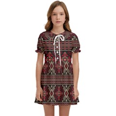 Ukrainian-folk-seamless-pattern-ornament Kids  Sweet Collar Dress by Wegoenart