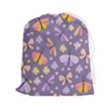 Vector-seamless-pattern-with-butterflies-beetles Drawstring Pouch (2XL) View1