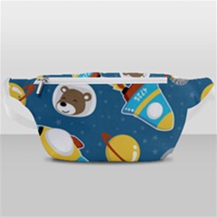 Seamless-pattern-vector-with-spacecraft-funny-animals-astronaut Waist Bag  by Jancukart