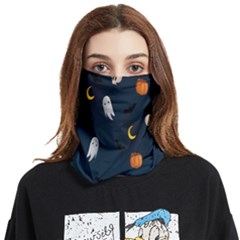 Halloween Ghost Pumpkin Bat Skull Face Covering Bandana (two Sides) by artworkshop