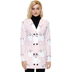 Fluffy Cat Pets Button Up Hooded Coat  by artworkshop