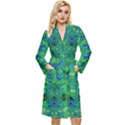 Vines Of Beautiful Flowers On A Painting In Mandala Style Long Sleeve Velour Robe View1