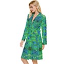 Vines Of Beautiful Flowers On A Painting In Mandala Style Long Sleeve Velour Robe View2