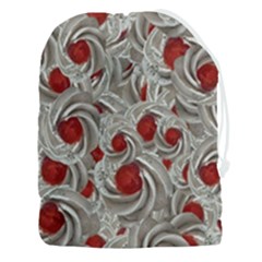 Cream With Cherries Motif Random Pattern Drawstring Pouch (3xl) by dflcprintsclothing