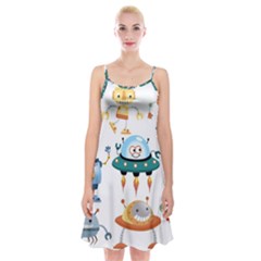 Vector-set-funny-robots-cartoon Spaghetti Strap Velvet Dress by Jancukart