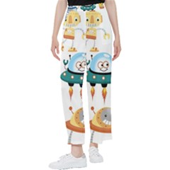 Vector-set-funny-robots-cartoon Women s Pants  by Jancukart