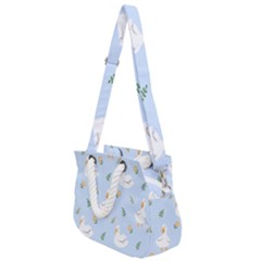 Duck-flower-seamless-pattern-background Rope Handles Shoulder Strap Bag by Jancukart