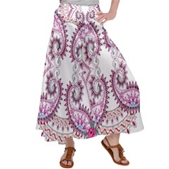 Pink Flower Cartoon Satin Palazzo Pants by Jancukart