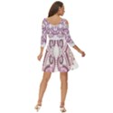 Pink Flower Cartoon Shoulder Cut Out Zip Up Dress View4