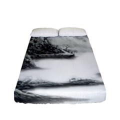 Ink-wash-painting-mountain-rolling-mountains Fitted Sheet (full/ Double Size) by Jancukart