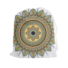Motif-circle-vintage-circular-pattern Drawstring Pouch (2xl) by Jancukart