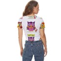 Cartoon-cute-owl-vector Twist Front Crop Top View4