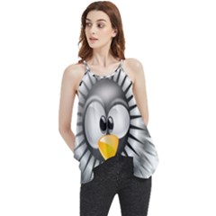 Owl-fluff-prance-animal-surprised Flowy Camisole Tank Top by Jancukart