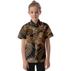 Fantasy Dragon Pentagram Kids  Short Sleeve Shirt by Jancukart