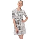 Vintage Coffee-tea-cafe-hamburger-menu-coffee-shop-menu Belted Shirt Dress View1